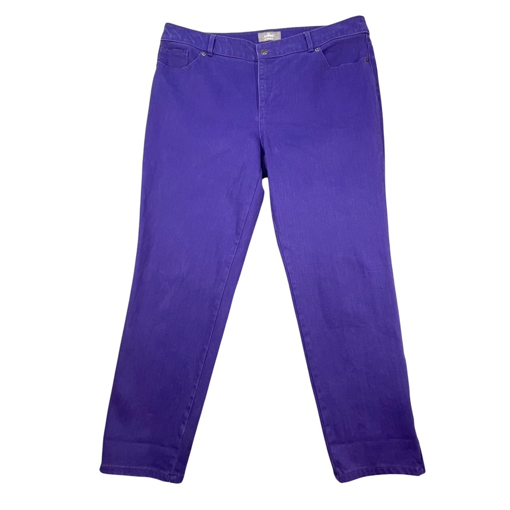 Chico's So Slimming Purple Ankle Zip Denim Jeans Women Size 3